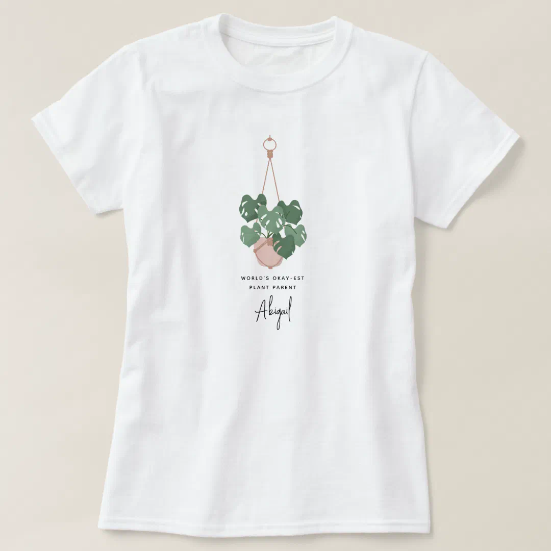 Cute Okay Plant Parent Personalized T-Shirt (Design Front)