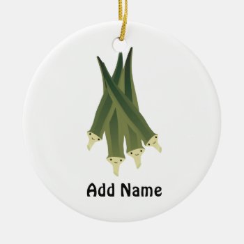 Cute Okra Ceramic Ornament by Egg_Tooth at Zazzle
