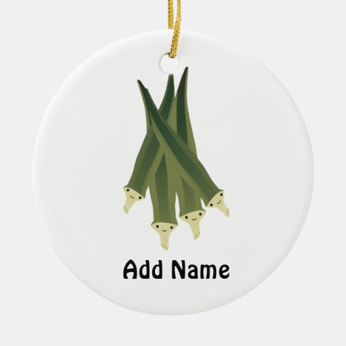 Cute Okra Ceramic Ornament