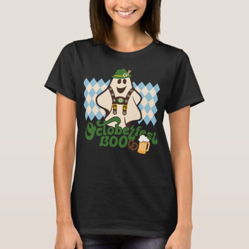 Cute Oktoberfest Ghost Spooky Season Halloween T_Shirt