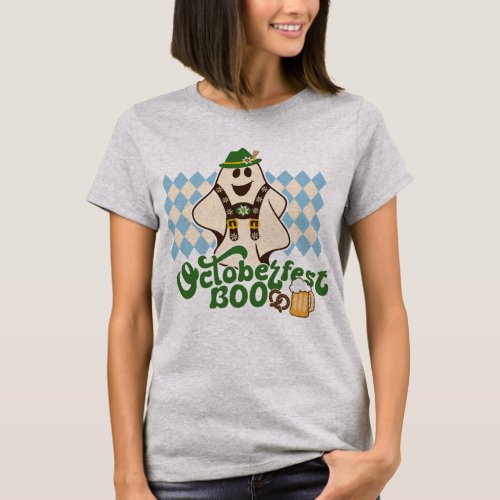 Cute Oktoberfest Ghost Spooky Season Halloween T_Shirt