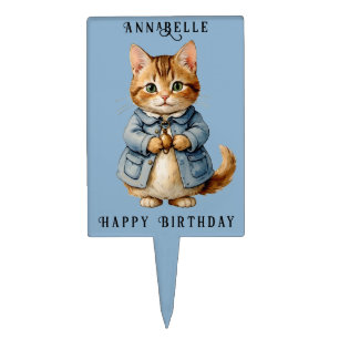 Cute Old Fashion Kitty Personalize Topper