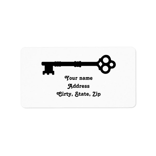 Cute old fashioned antique key label (Front)