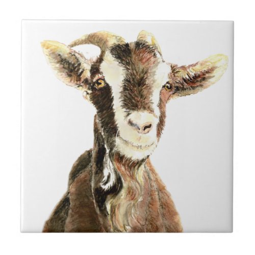 Cute Old Goat Farm Animal Humor Tile