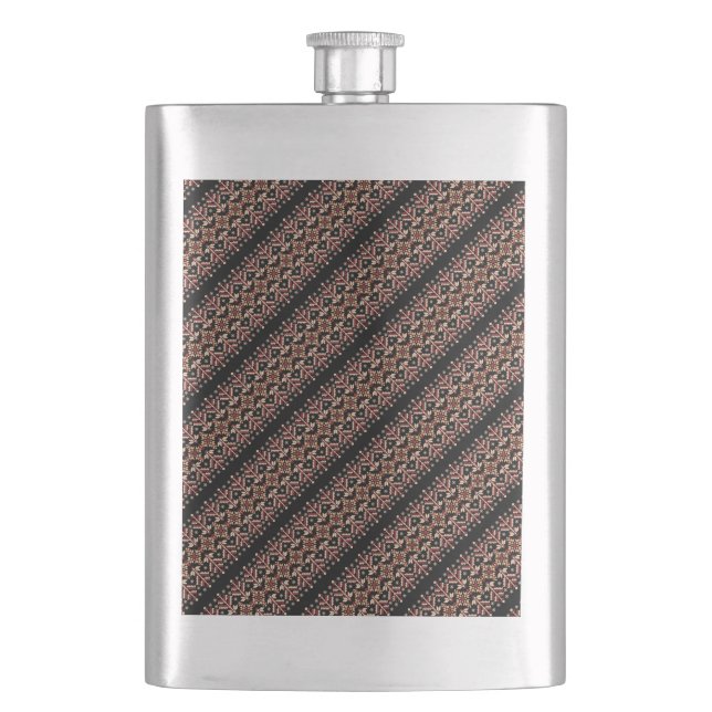 Cute old ukrainian stripes patterns flask (Front)