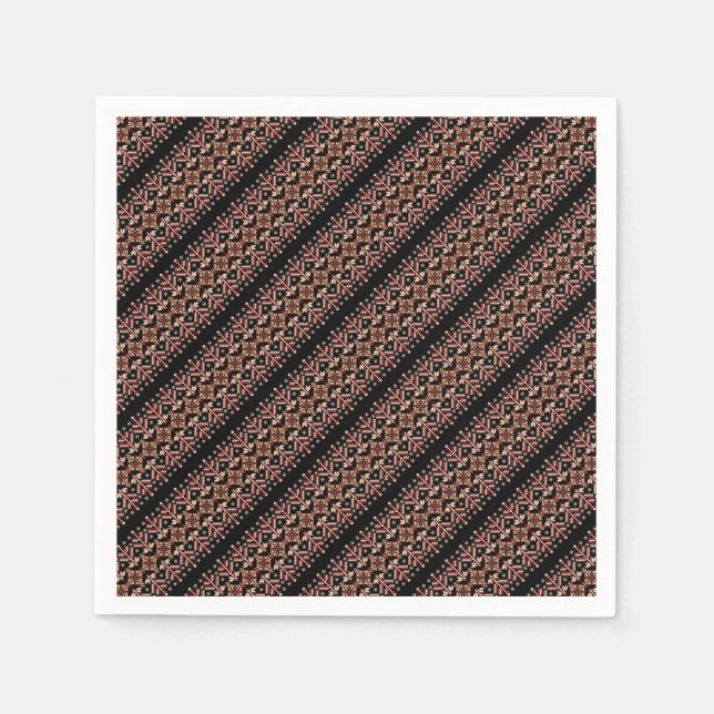 Cute old ukrainian stripes patterns napkins (Front)