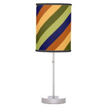 Cute Olive Sage Navy Stripes Table Lamp