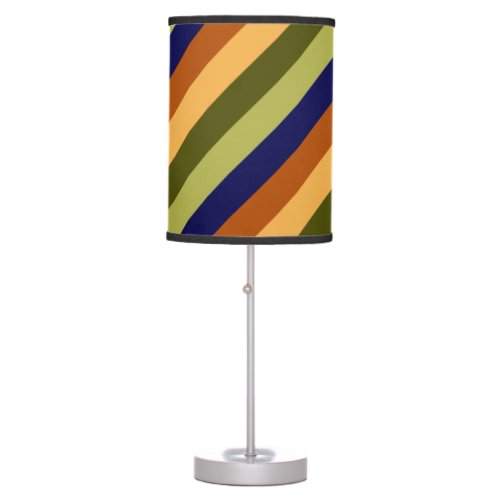 Cute Olive Sage Navy Stripes Table Lamp