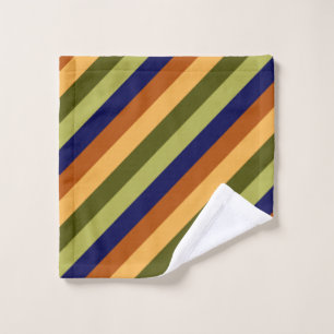 Cute Olive Sage Navy Stripes Washcloth