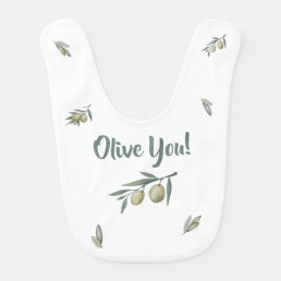 Cute Olive You Baby Bib