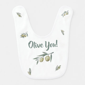 Cute Olive You Baby Bib