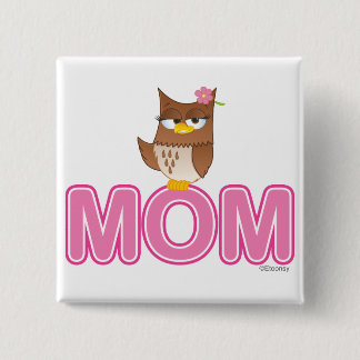 Cute Olivia VonHoot Cartoon for Mom Button