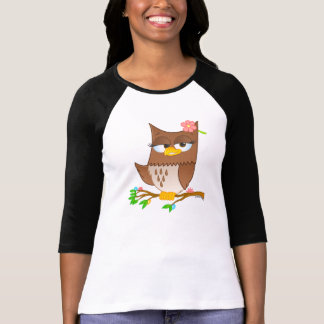 Cute Olivia VonHoot Cartoon on Women's Raglan T-Shirt