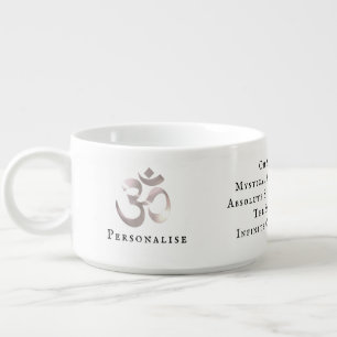 Cute Om Meditation Mantra Symbolism Quote White Bowl