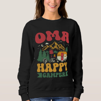 Cute Oma Of The Happy Camper Groovy Camping Trip Sweatshirt