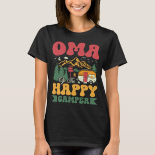 Cute Oma Of The Happy Camper Groovy Camping Trip T-Shirt