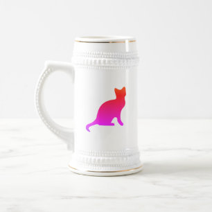 Cute ombre cat beer stein