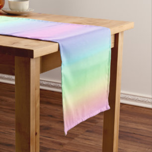 Cute Ombre Pastel Rainbow Gradient Party Short Tab Short Table Runner