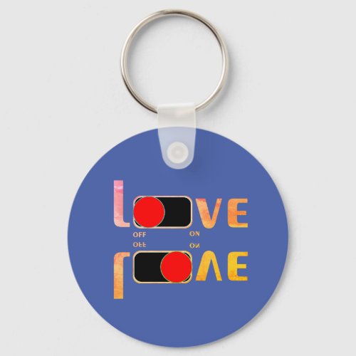 Cute On Off Button Love and Love Keychain