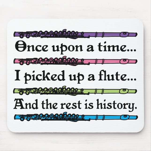 Cute Once Upon A Time Flute Mouse Pad (Front)