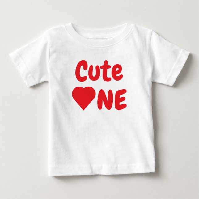 Cute One 1st Birthday Baby T-Shirt (Front)
