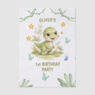 Cute One-A-Saurus Dinosaur 1st Birthday Tissue Paper