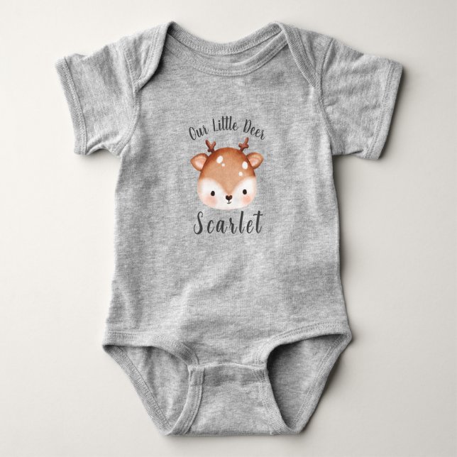 Cute ONE Deer First Birthday I Baby Shower Baby Bodysuit (Front)