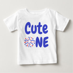 Cute One Firework 1st Birthday Baby T-Shirt