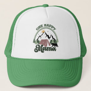 Cute One Happy Camper Birthday One Happy Mama Trucker Hat