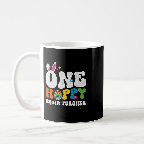 cute one hoppy choir teacher bunny easter day egg  coffee mug