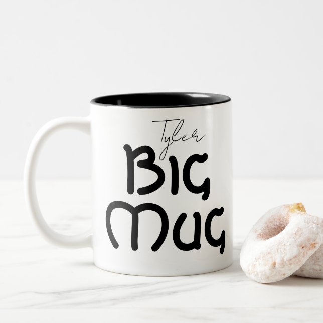 Cute One Huge Mug Custom Name Novelty Jumbo (With Donut)