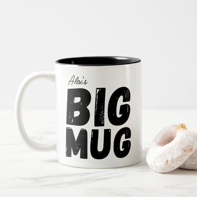 Cute One Huge Mug Custom Name Novelty Jumbo (With Donut)