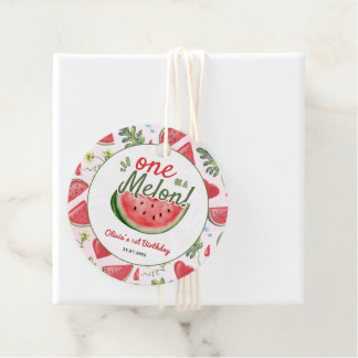 Cute One In A Melon Birthday Party Favor Tags