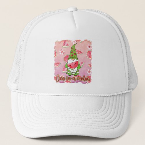 Cute One In A melon Summer Gnome Trucker Hat