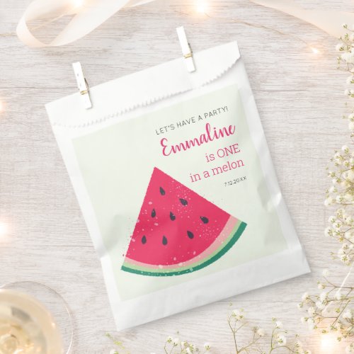 Cute One In A Melon Watermelon 1st Birthday Favor Bag