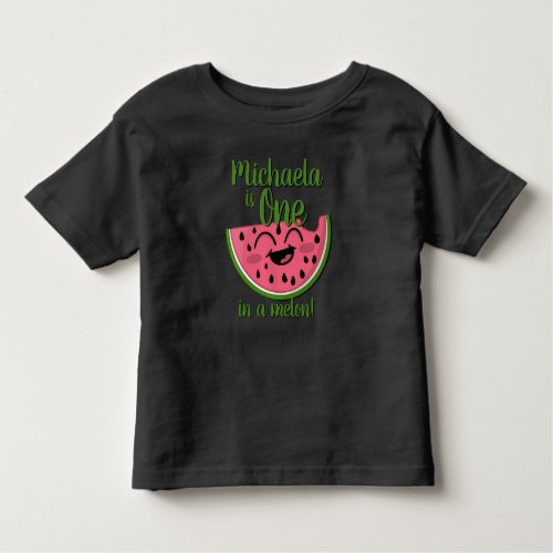 Cute One in a Melon Watermelon First Birthday Toddler T_shirt