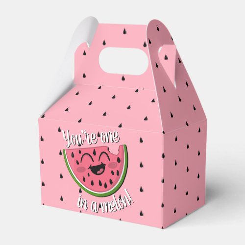 Cute One in a Melon Watermelon Girl 1st Birthday Favor Boxes