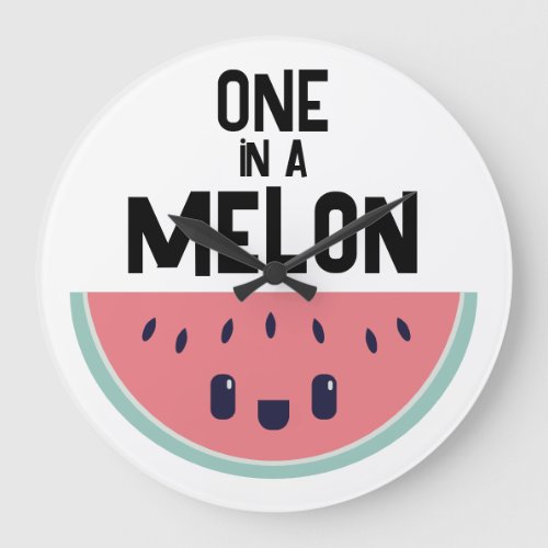 Cute One In A Melon Watermelon Large Clock