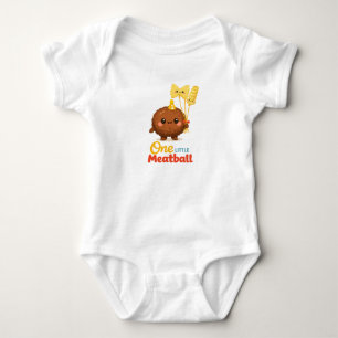 Cute One Little Meatball Birthday Baby Bodysuit