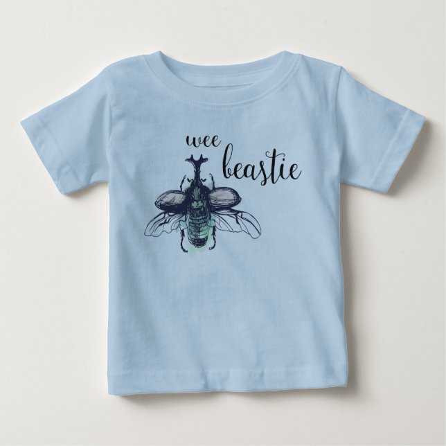 Cute one-piece for your wee beastie! Beetle bug Baby T-Shirt (Front)