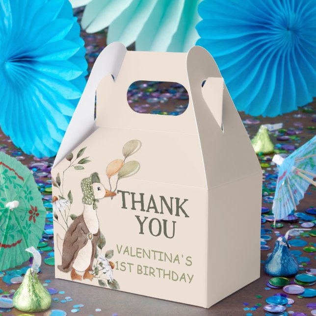 Cute One Silly Goose Nursery Rhymes Birthday Favor Boxes (Party)