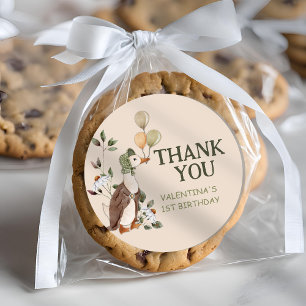 Cute One Silly Goose Vintage First 1st Birthday Classic Round Sticker