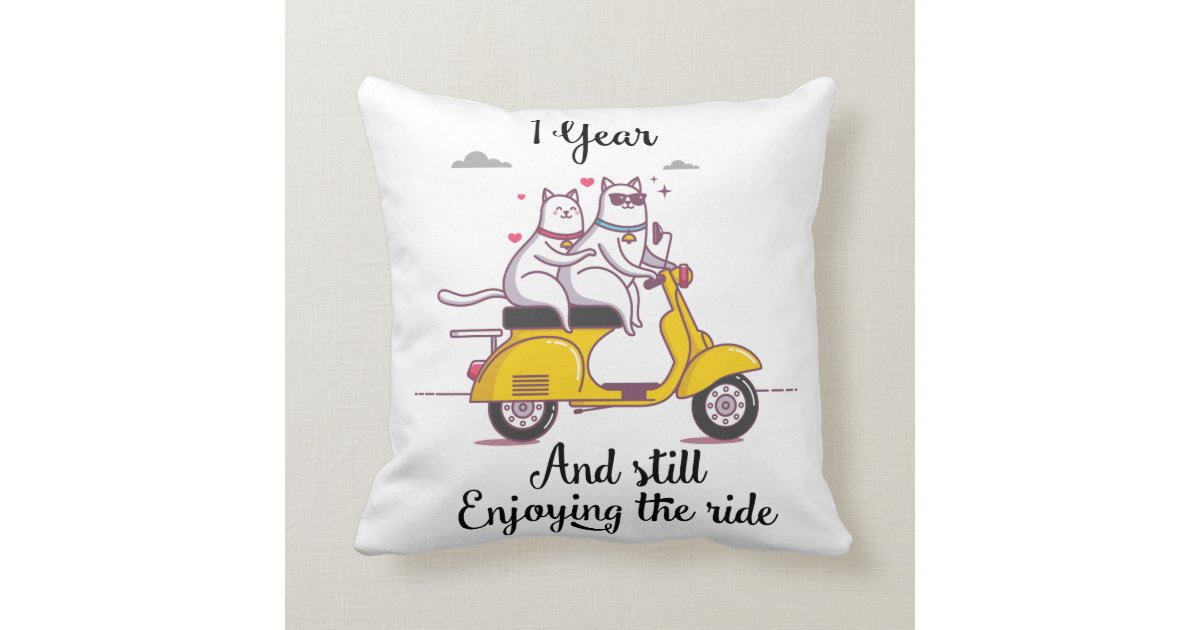Cute One Year Anniversary Gift For Him Her Throw Pillow Zazzle Com