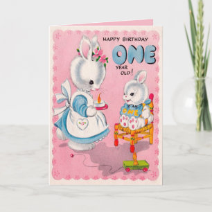 Cute One Year Old Birthday Card