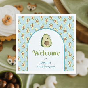 Cute Onederful Avocado 1st Birthday Party Napkins