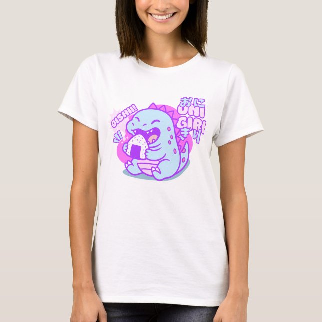 Cute Onigiri Dinosaur T-Shirt (Front)