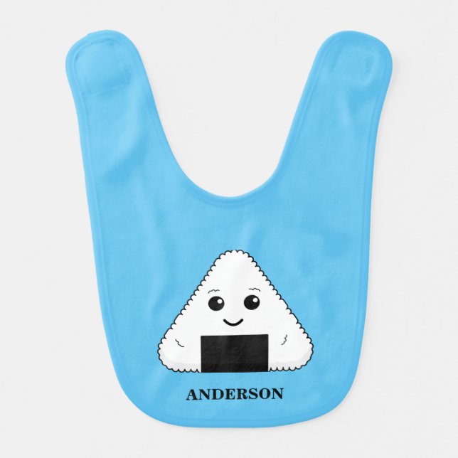Cute onigiri kawai baby bib (Front)