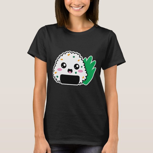 Cute Onigiri Shirt (bold) (Front)