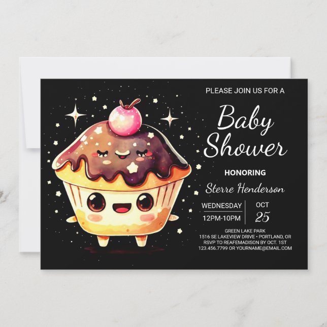 Cute Online Little Muffin Boy Baby Shower Invitation (Front)