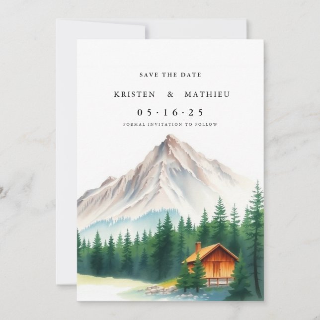 Cute Online Mountain  Save The Date (Front)
